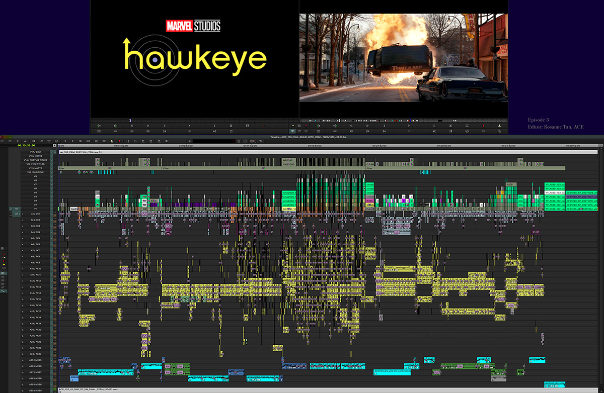 Marvel's Hawkeye, Episode 3, Avid timeline