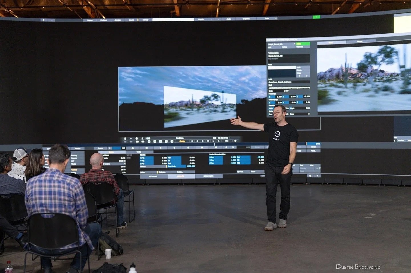 Alex Pearce demonstrating virtual production technique