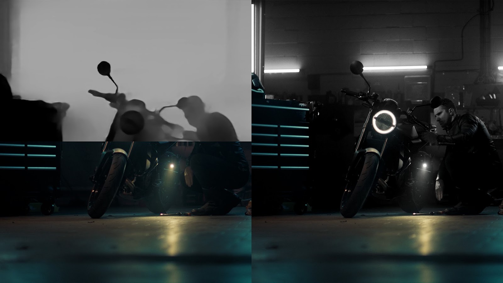 Boris FX Continuum Depth Wipe ML before & after